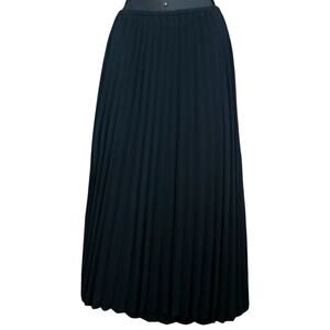 Vintage ESPRIT DE CORP Black Pleated Maxi Skirt 9 10 Whimsigoth Dark Academia